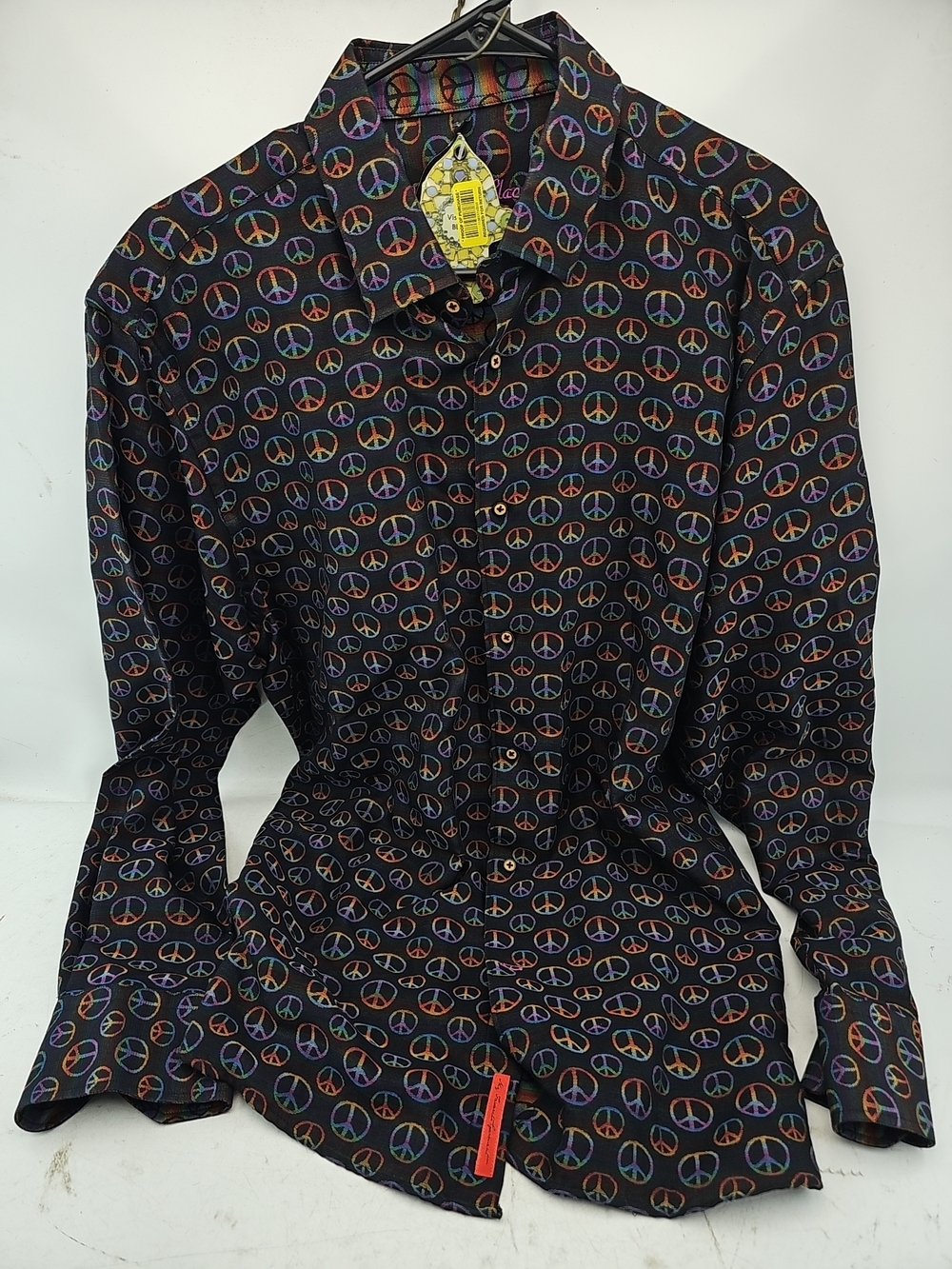 Visconti Black Rainbow Peace Sign Shirt